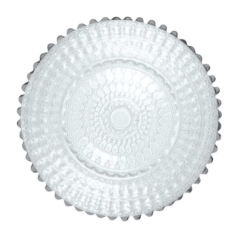 Piatto segnaposto/sottopiatto vetro helios barocco filo platino cm.32,5