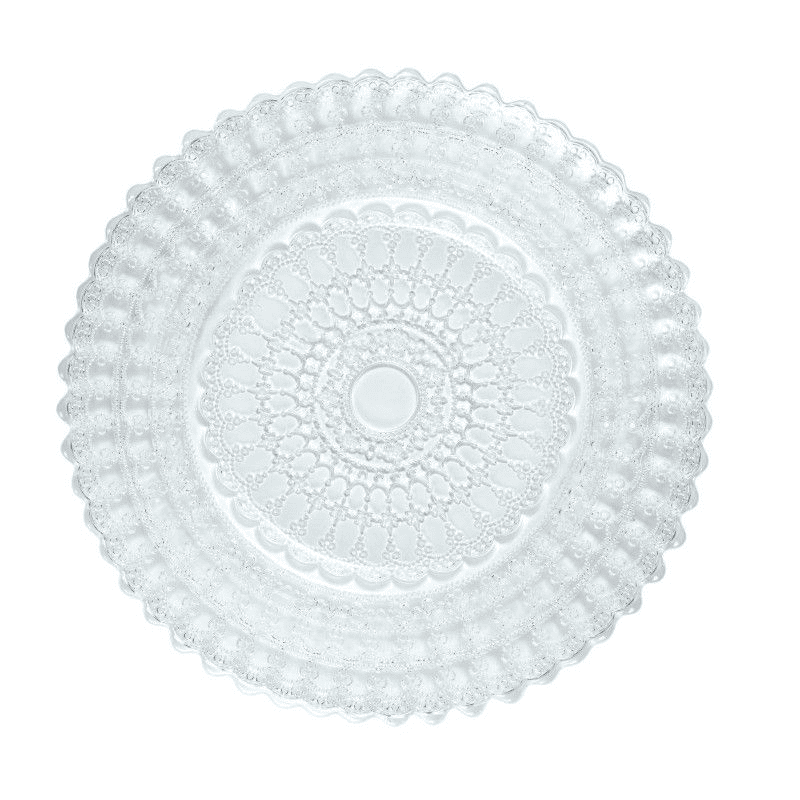 Piatto segnaposto/sottopiatto vetro helios barocco trasparente cm.32,5