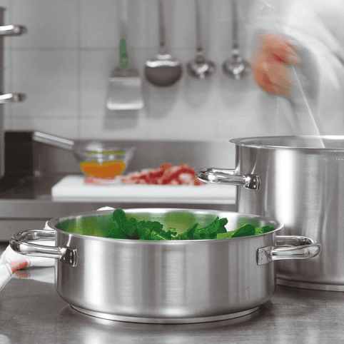 Casseruola alta due maniglie series 1000 inox cm.20