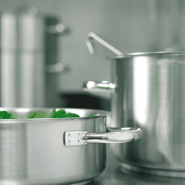 Casseruola alta due maniglie series 1000 inox cm.20