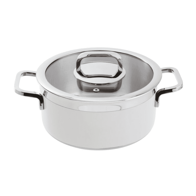 Casseruola con coperchio bianca series 12300 3-ply cm.20