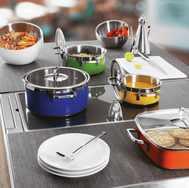 Casseruola con coperchio bianca series 12300 3-ply cm.20