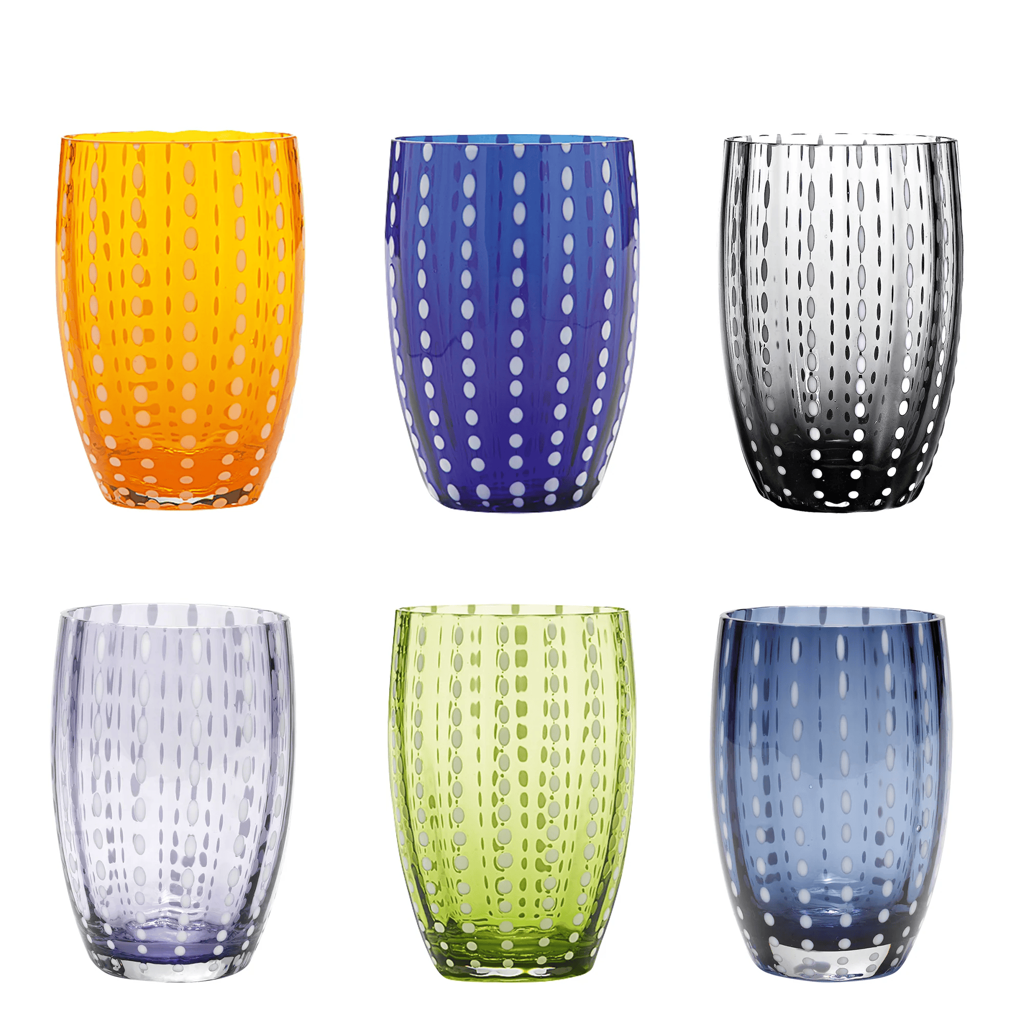 Confezione 6 bicchieri perle cl.32 colori assortiti