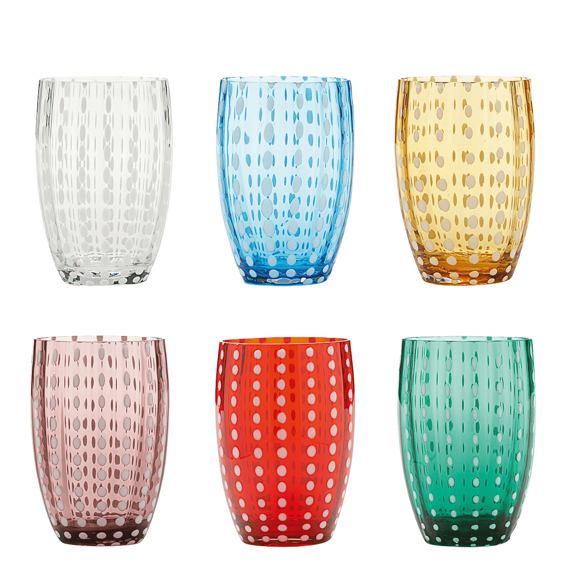 Confezione 6 bicchieri perle cl.32 colori assortiti