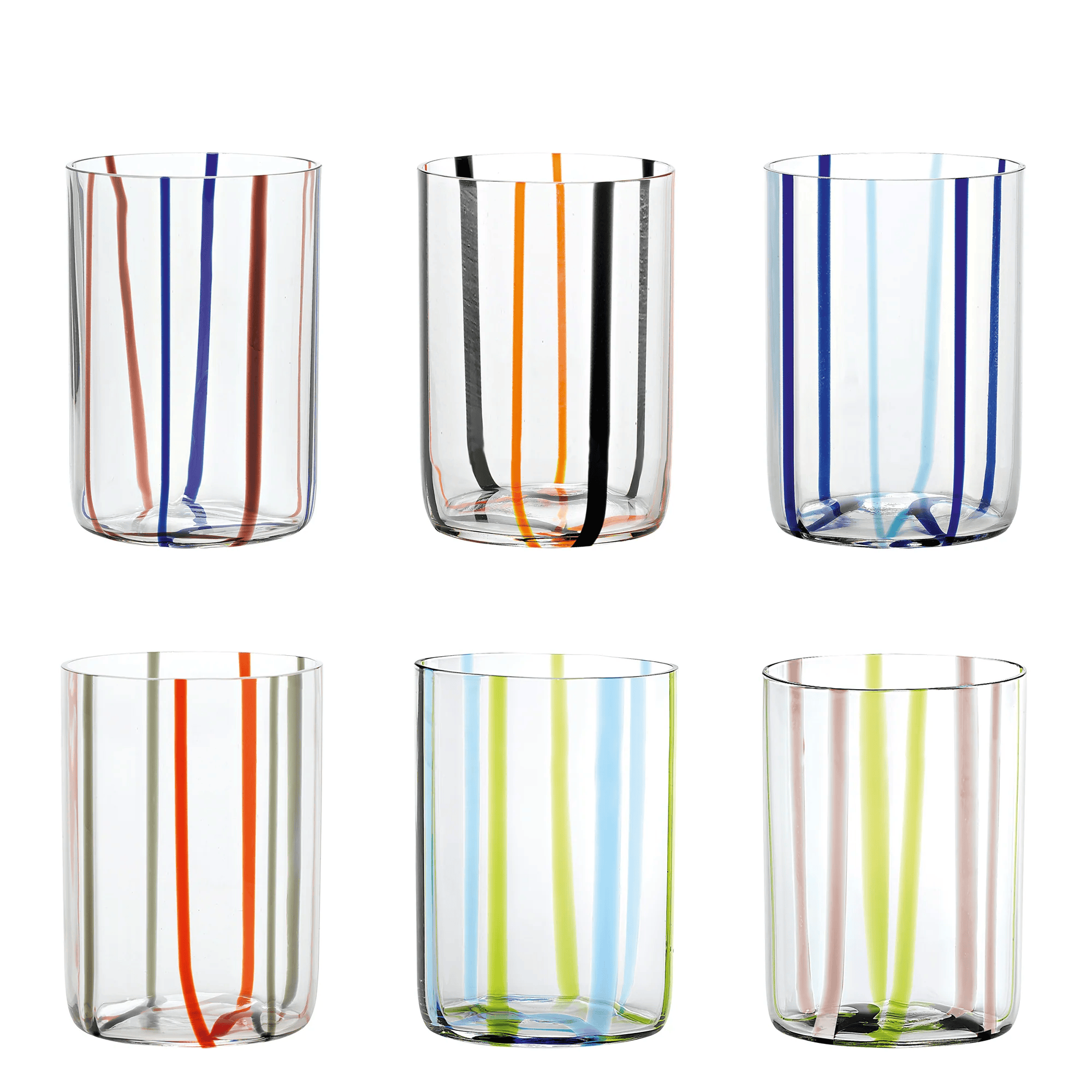 Confezione 6 bicchieri tirache cl.35 colori assortiti