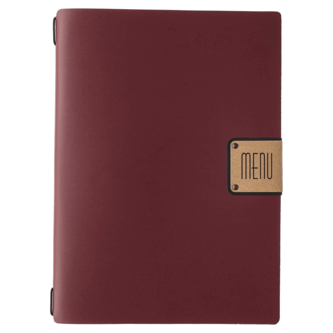 Porta menu portofino premium bordeaux a4 solo elastico