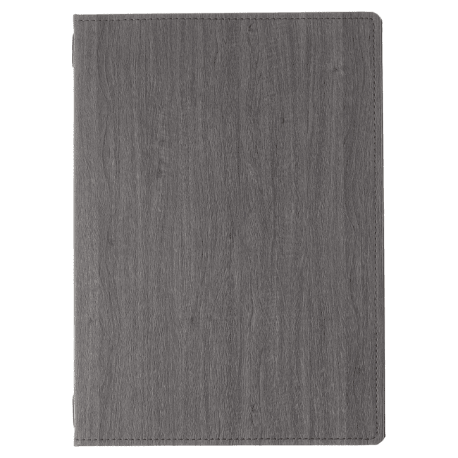 Porta menu wood premium ebano a4 due ante cucito