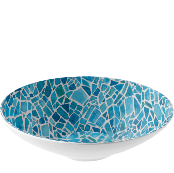Piatto fondo melamina mosaic azzurro cm.21,5