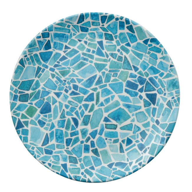 Piatto frutta melamina mosaic azzurro cm.20