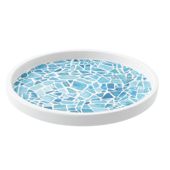 Piatto frutta melamina walled mosaic azzurro cm.18