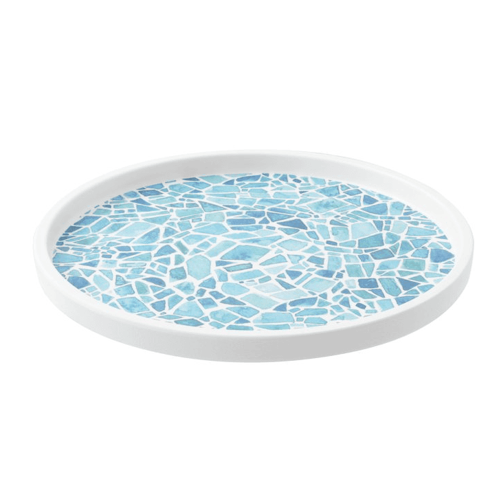 Piatto frutta melamina walled mosaic azzurro cm.21,5