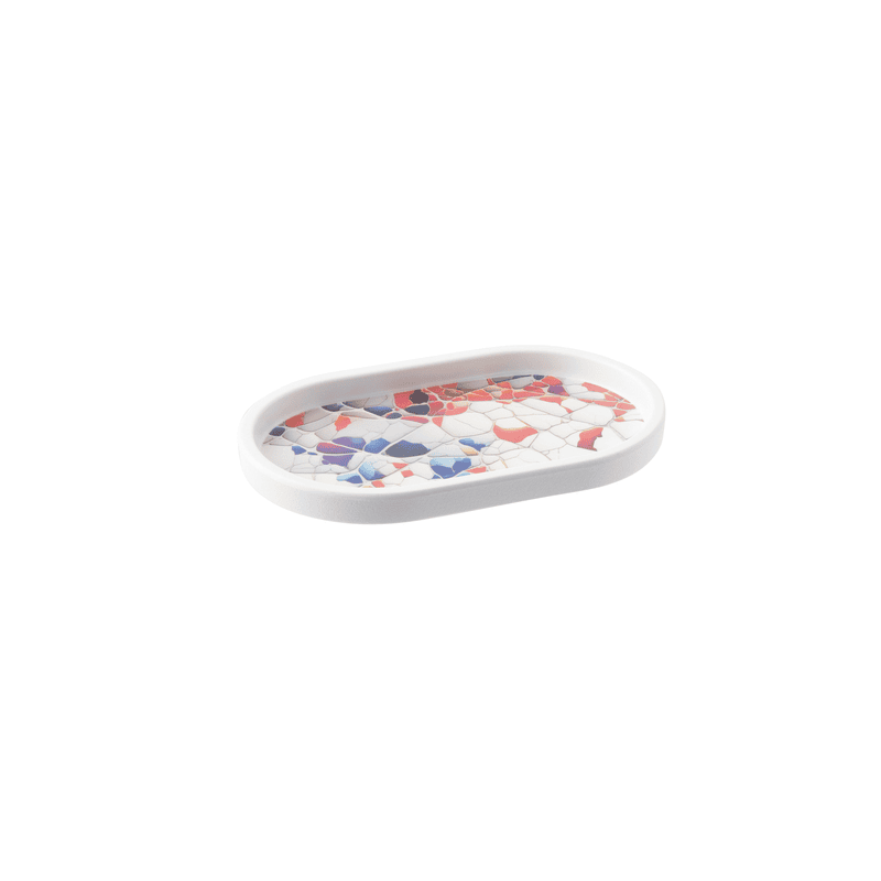 Piatto ovale melamina mosaic multicolor cm.17,6×10,8