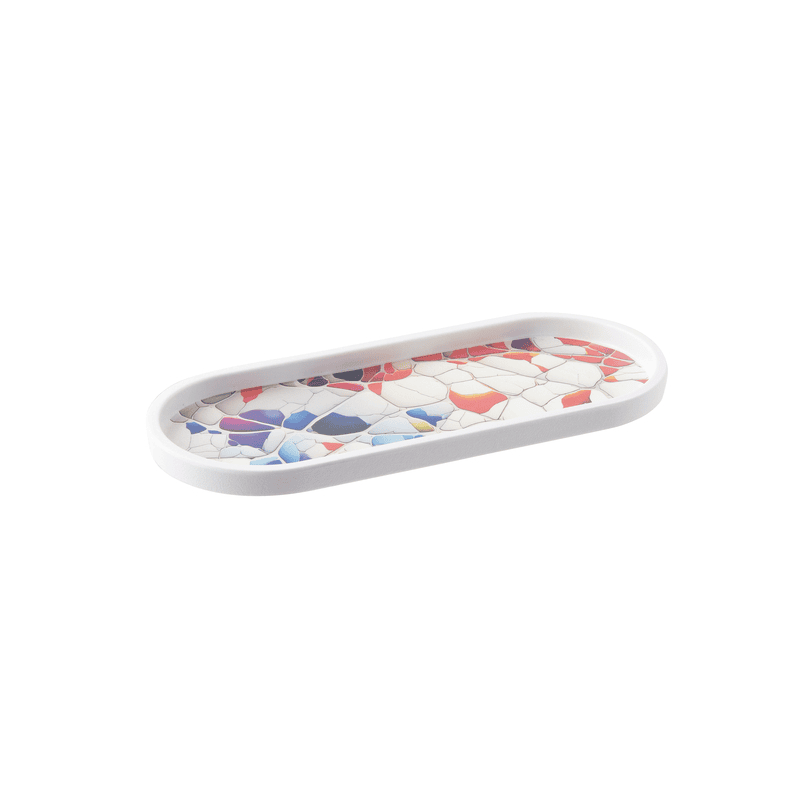 Piatto ovale melamina mosaic multicolor cm.26,5×10,8