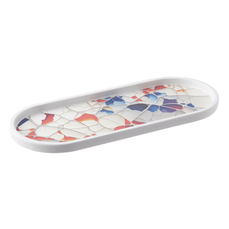 Piatto ovale melamina mosaic multicolor cm.35,5×13,25