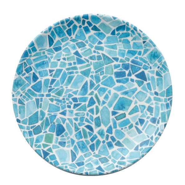 Piatto pane melamina mosaic azzurro cm.15,3