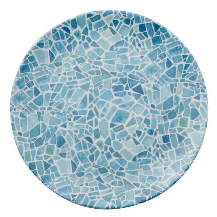 Piatto piano melamina mosaic azzurro cm.25,5