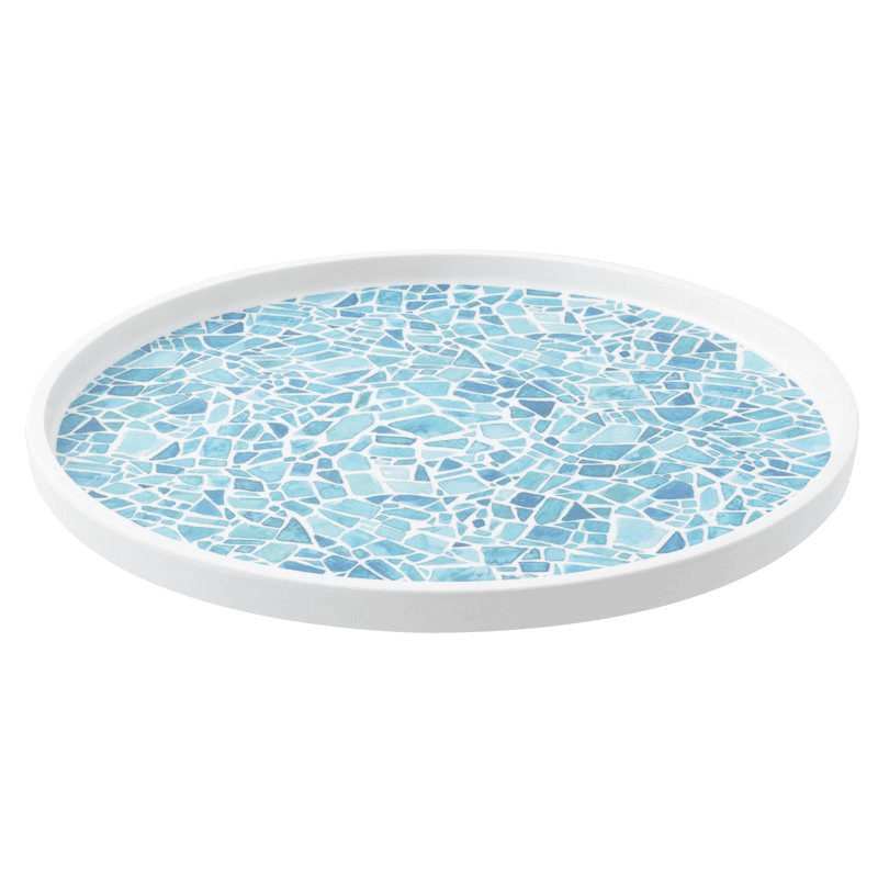 Piatto piano melamina walled mosaic azzurro cm.28,5
