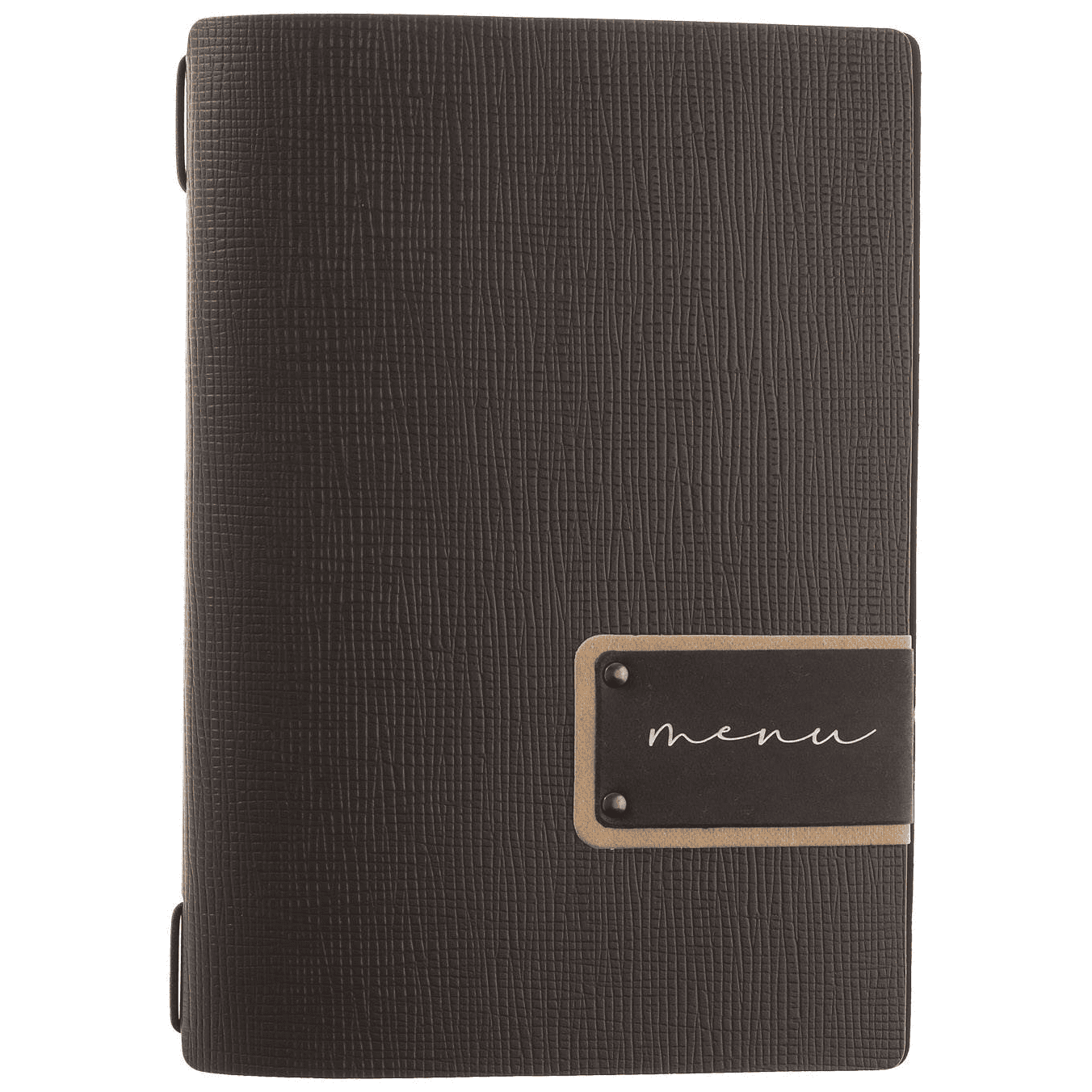 Porta menu chef marrone a5 solo elastico