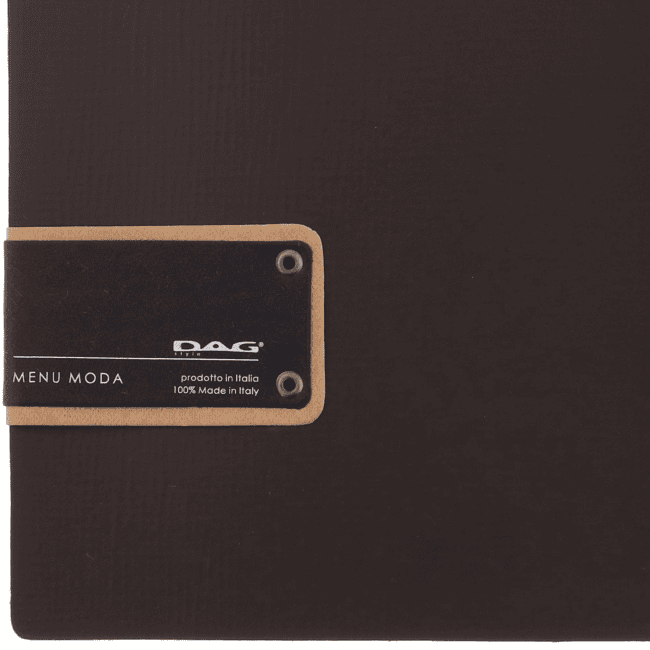 Porta menu chef marrone a5 solo elastico