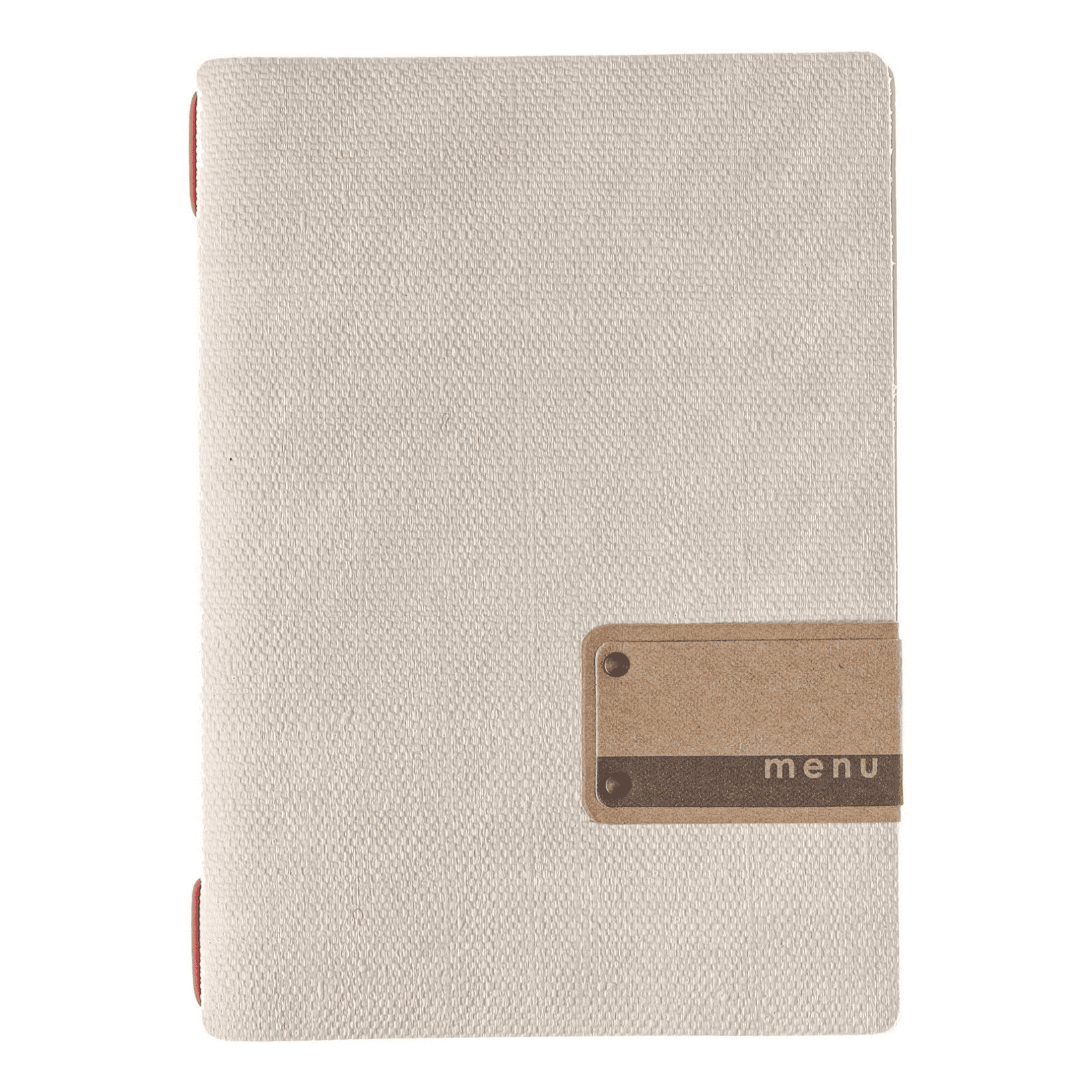 Porta menu juta avorio etichetta patch a5 solo elastico