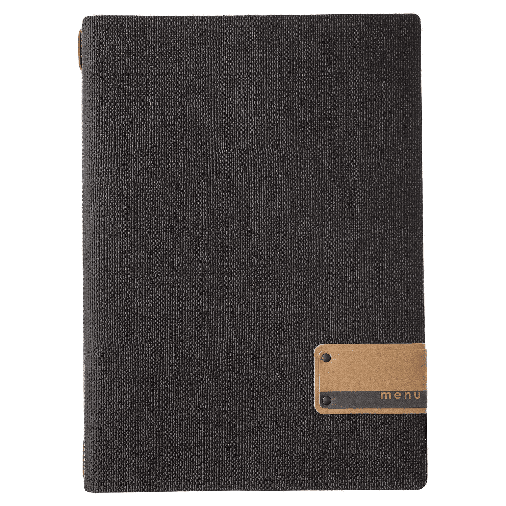 Porta menu juta nero etichetta patch a4 solo elastico