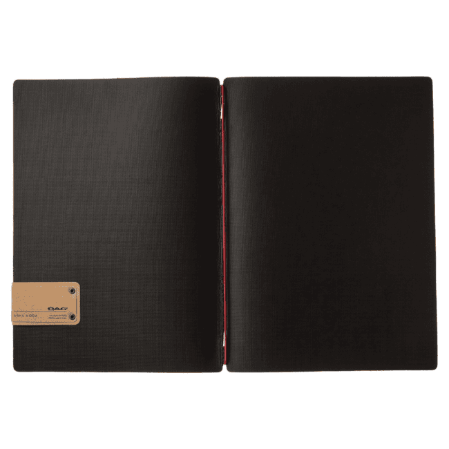 Porta menu juta nero etichetta patch a4 solo elastico