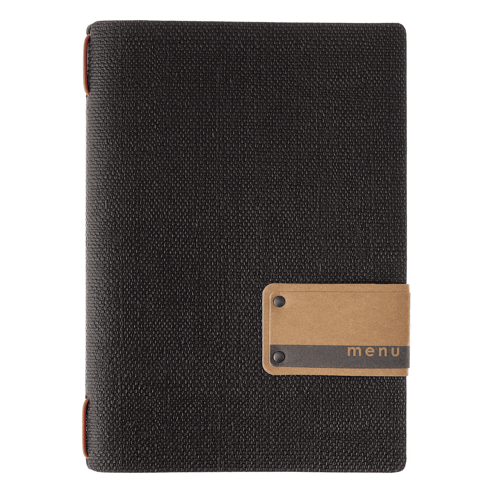 Porta menu juta nero etichetta patch a5 solo elastico