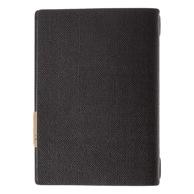 Porta menu juta nero etichetta patch a5 solo elastico
