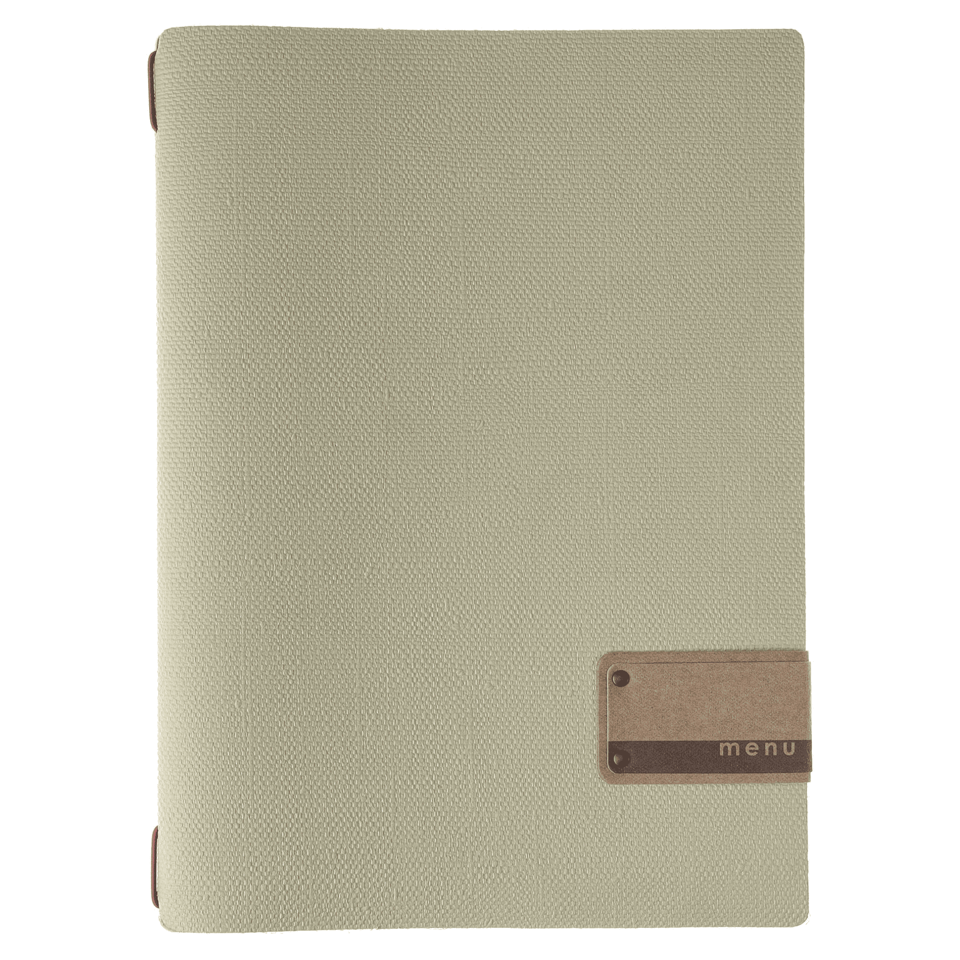 Porta menu juta salvia etichetta patch a4 solo elastico