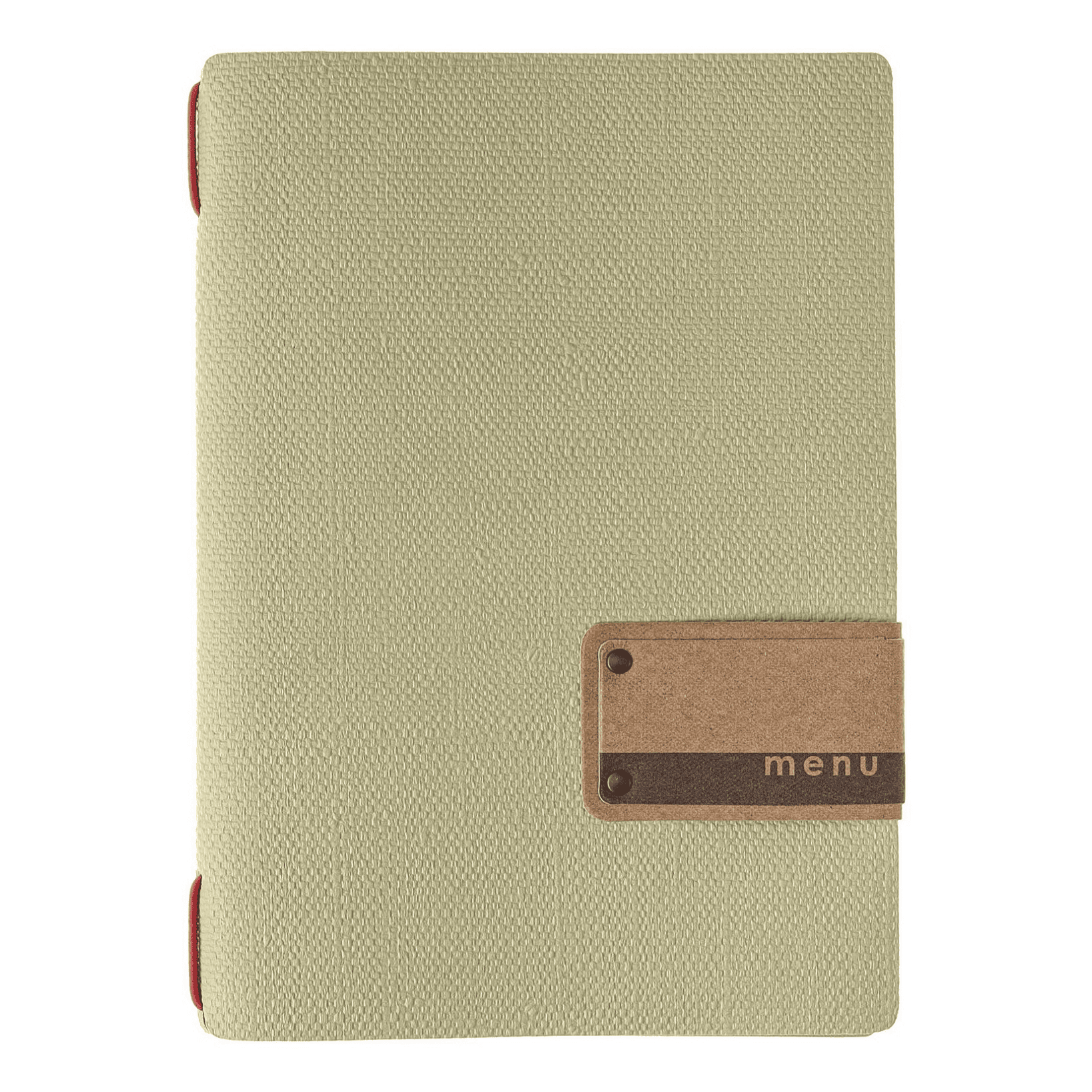 Porta menu juta salvia etichetta patch a5 solo elastico