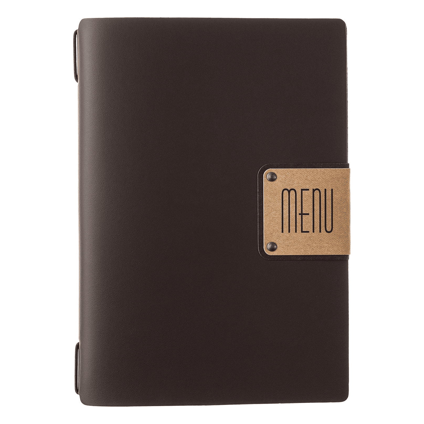 Porta menu portofino premium marrone a5 solo elastico