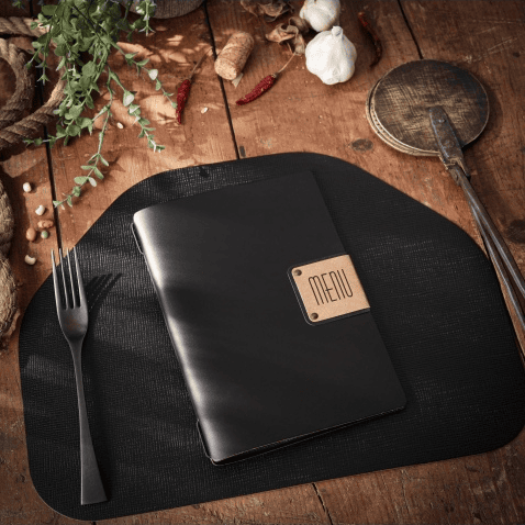 Porta menu portofino premium marrone a5 solo elastico