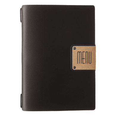 Porta menu portofino premium nero a5 solo elastico