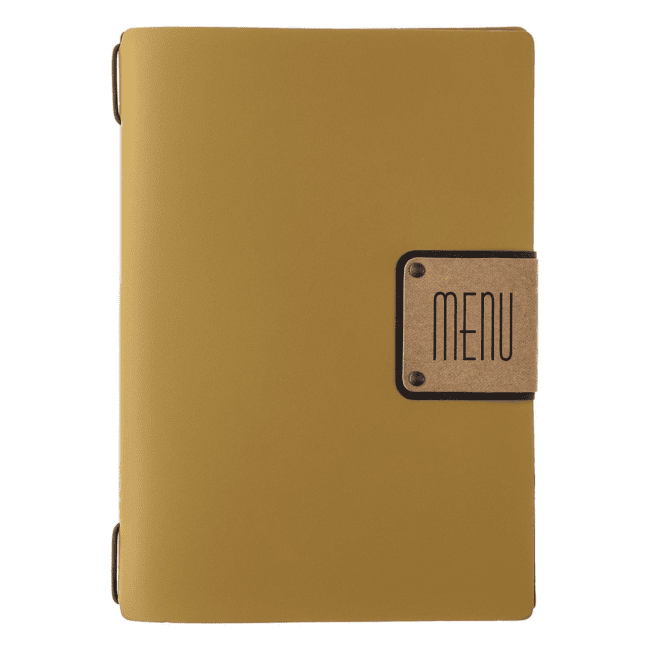 Porta menu portofino premium ocra a5 solo elastico