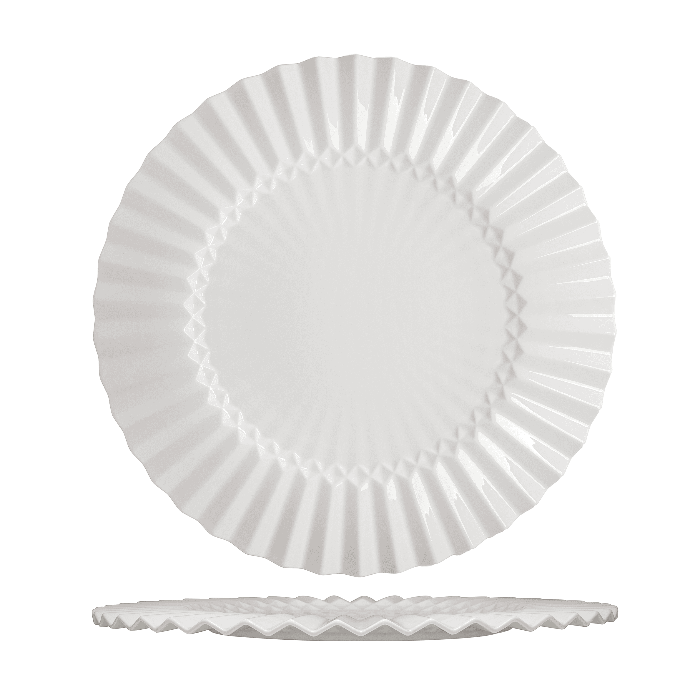 Piatto presentazione magnesium stripes cm.32,2