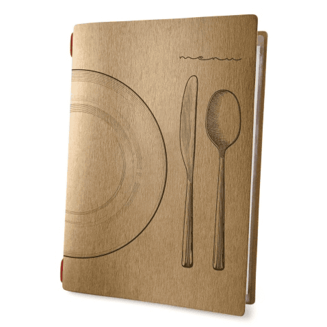 Porta menu custom naturale set a5 solo elastico