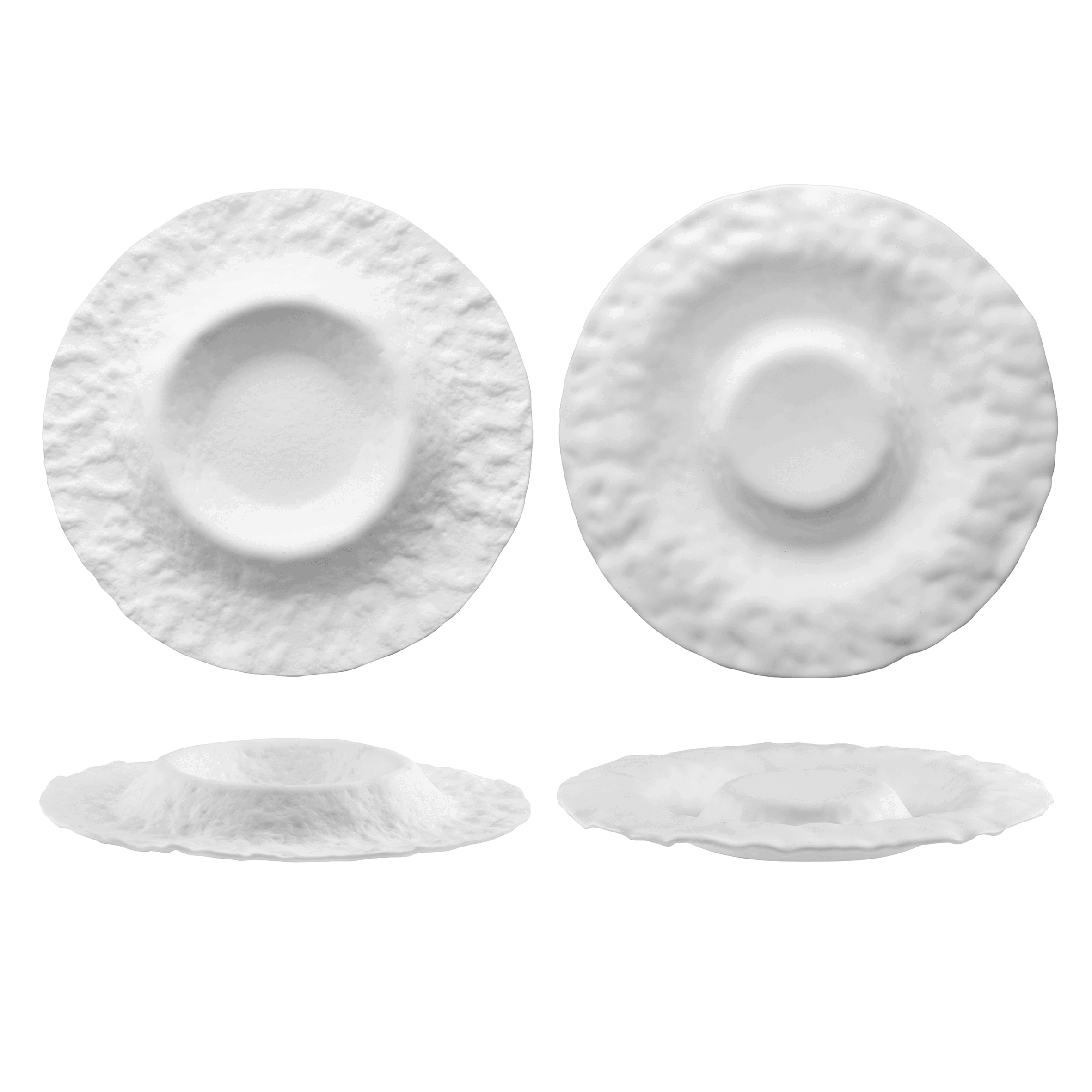 Piatto gourmet vulcano double face roccia vetro cm.31