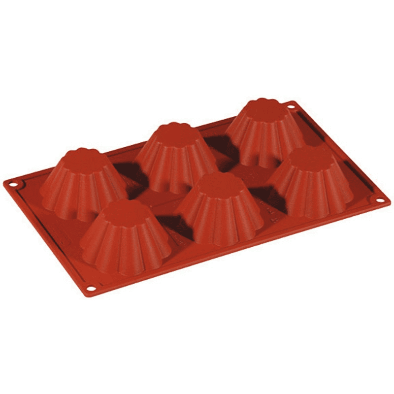 Stampo silicone 6 briochette cannellata mm.79x37h