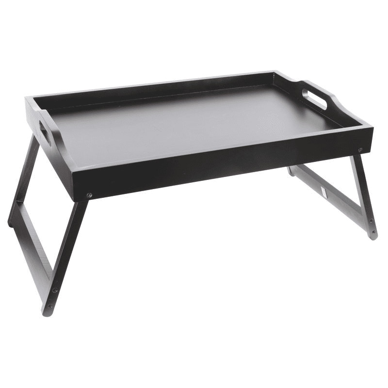 Vassoio legno colazione con gambe noce scuro cm.58,5×38,5x30h