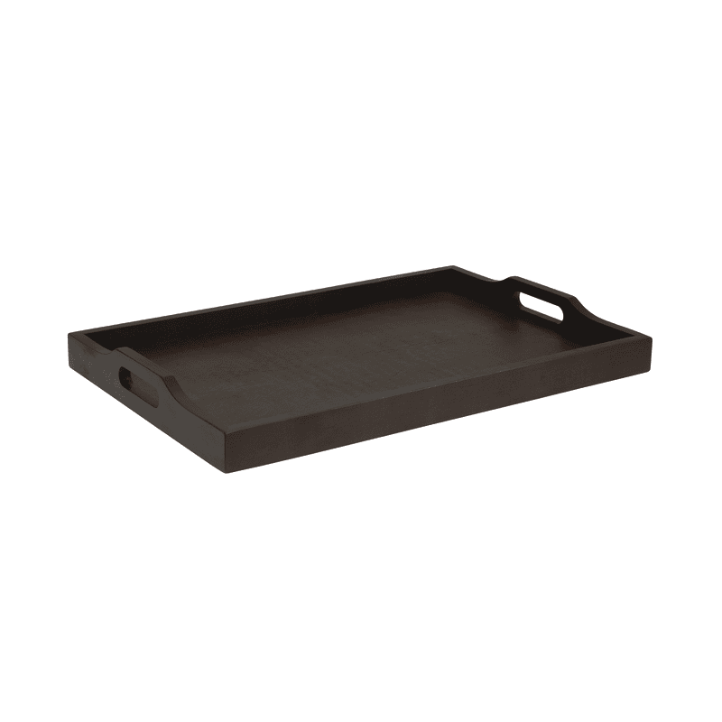 Vassoio legno con maniglie noce scuro cm.52×35