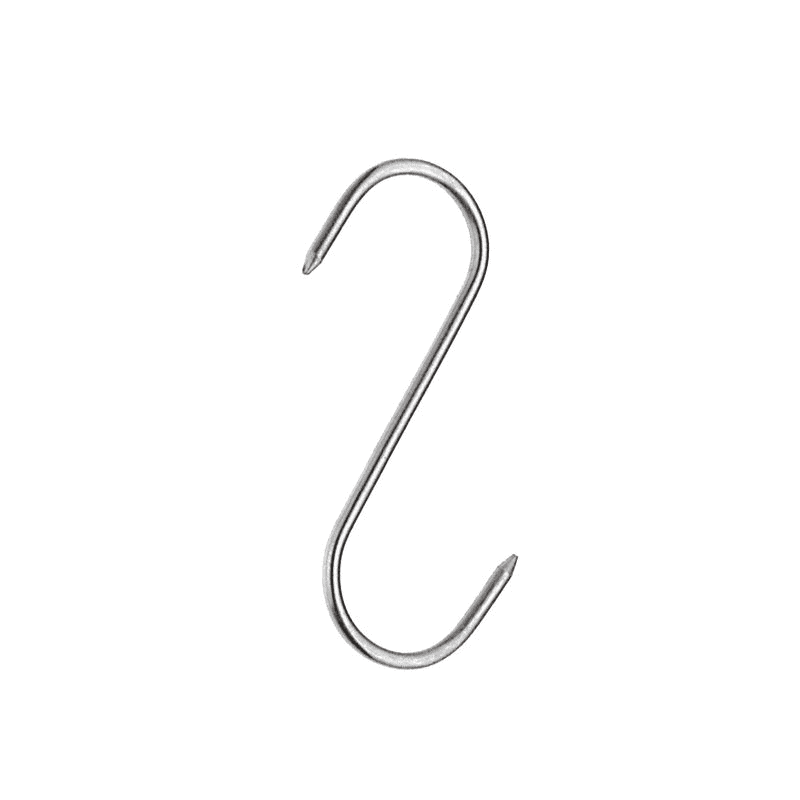 Confezione 10 ganci due punte accaio inox cm.16