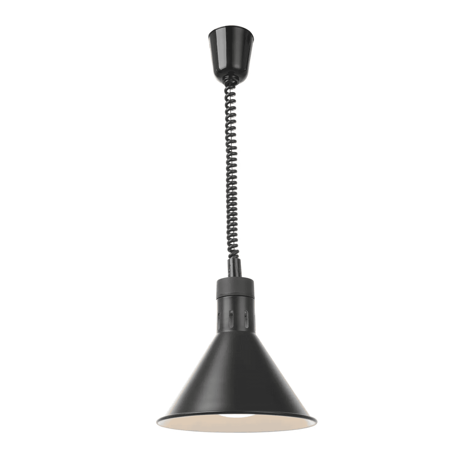 Lampada scaldavivande conica estensibile nera con lampada bianca 250w