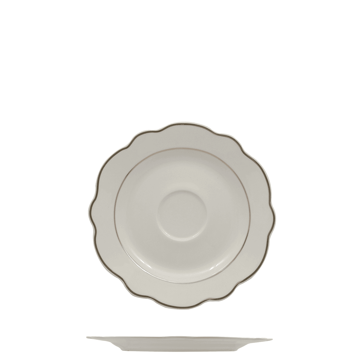 Piattino per tazzina espresso grace filo oro cm.12,5