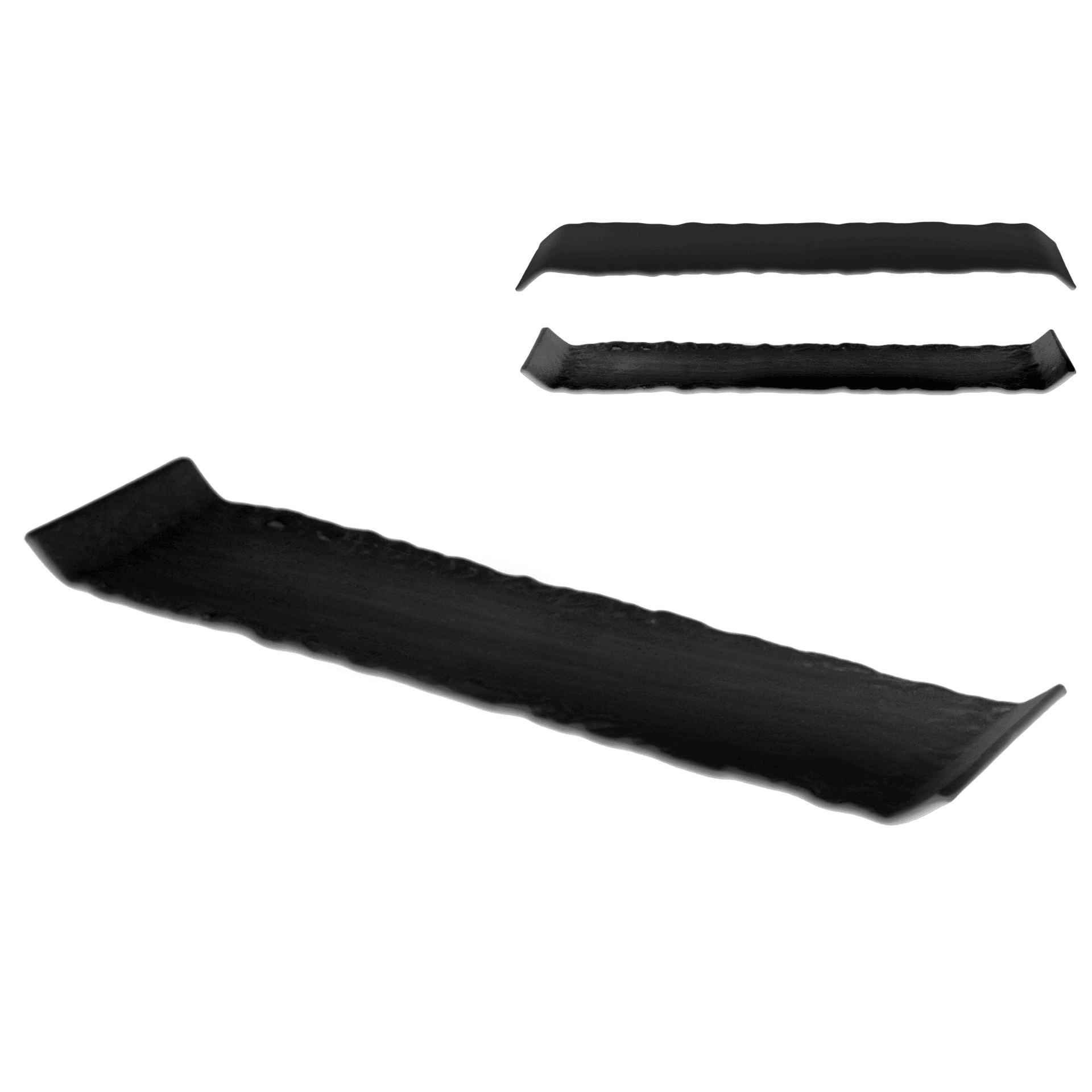 Piatto rettangolare duble-face nero semiopaco kora 30×8