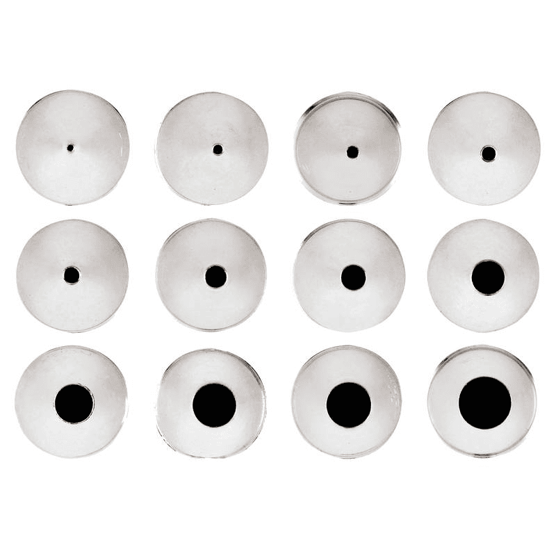 Set 12 bocchette acciao inox unipezzo tonde