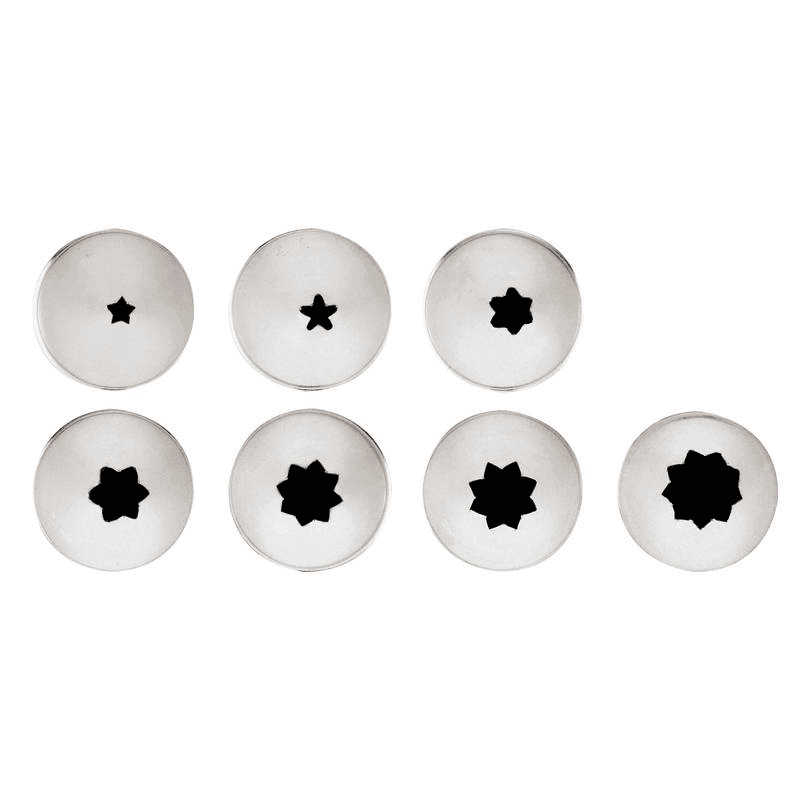 Set 7 bocchette acciao inox unipezzo stella